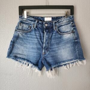 Boyish The Cody Denim High Rise Cut Off Short in THE BIRDS